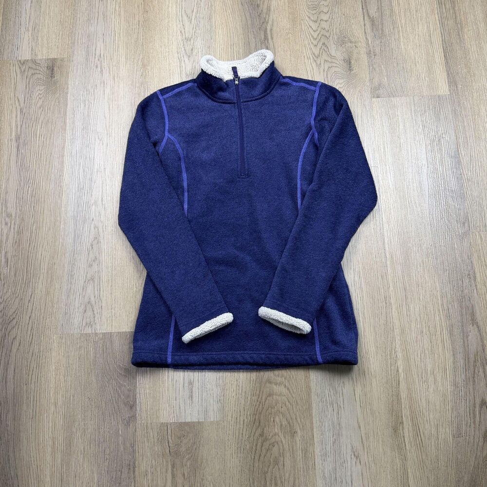 Kuhl Jacket Womens Small Blue Fleece 1/4 Zip Mock Neck Sherpa Pullover